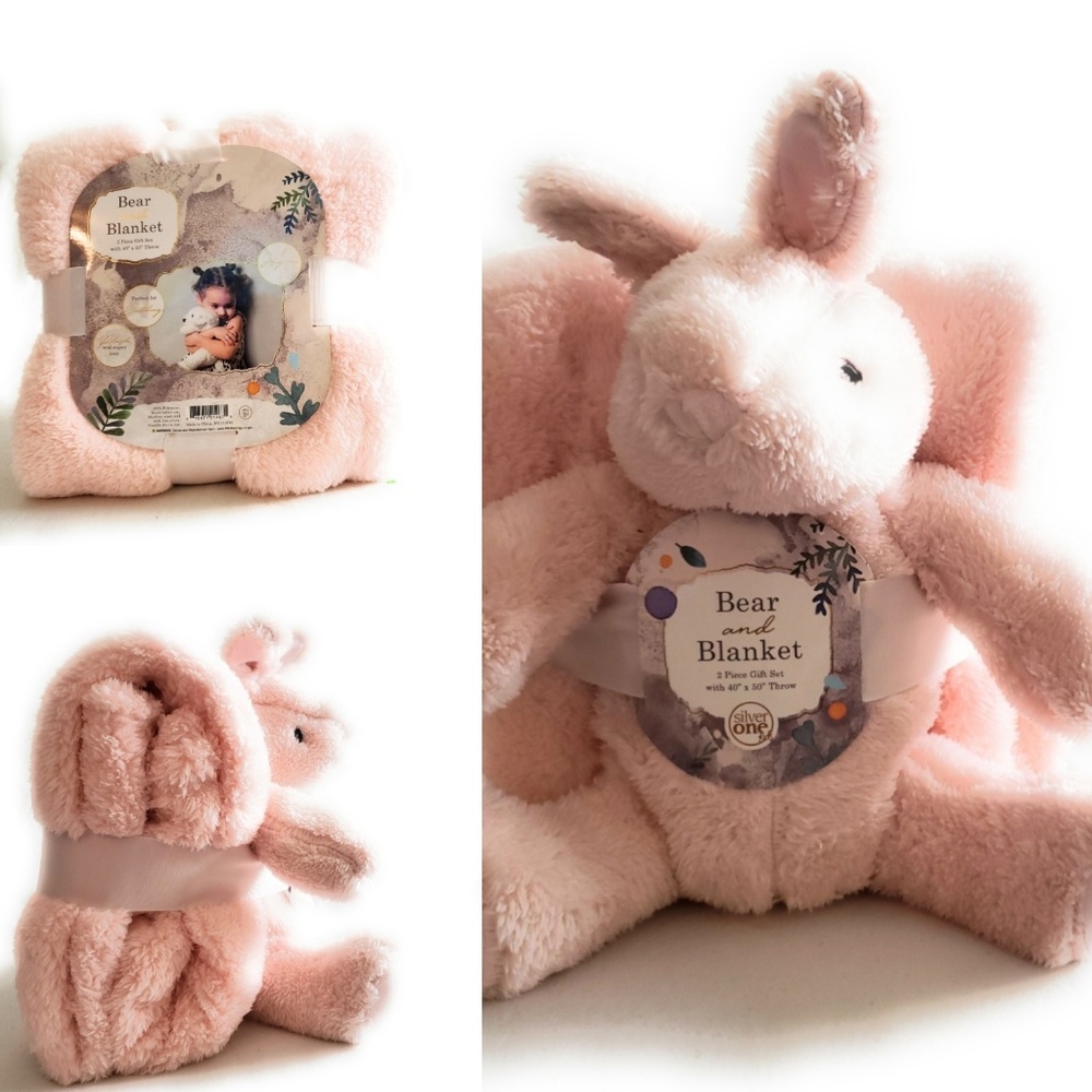 Kids Plush Bunny x Blankets| Baby Gift Set